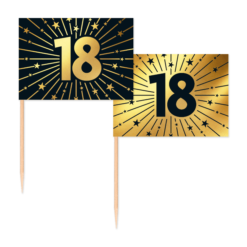 18. Geburtstag Fahnen Sticks - Flaggen Sticks