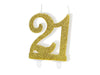 Bougie numéro 18e anniversaire or 