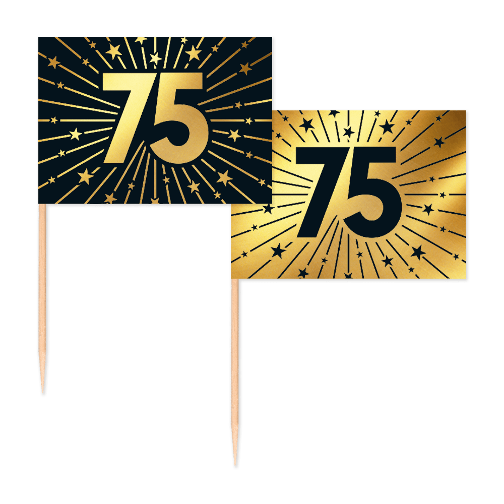 75. Geburtstag Fahnen Sticks - Flaggen Sticks