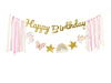Mélange de couleurs de guirlande de bannière joyeux anniversaire 