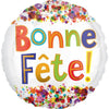 Bonne Fete ! Konfetti Ballon (mit Helium gefüllt)