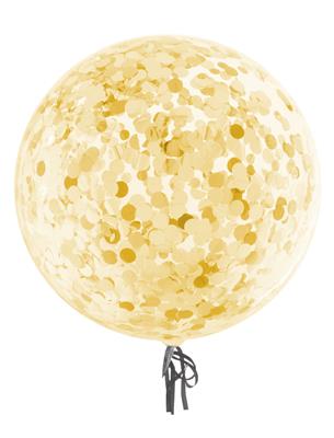 Bubble Ballon mit gold Konfetti gefüllt - Bubble