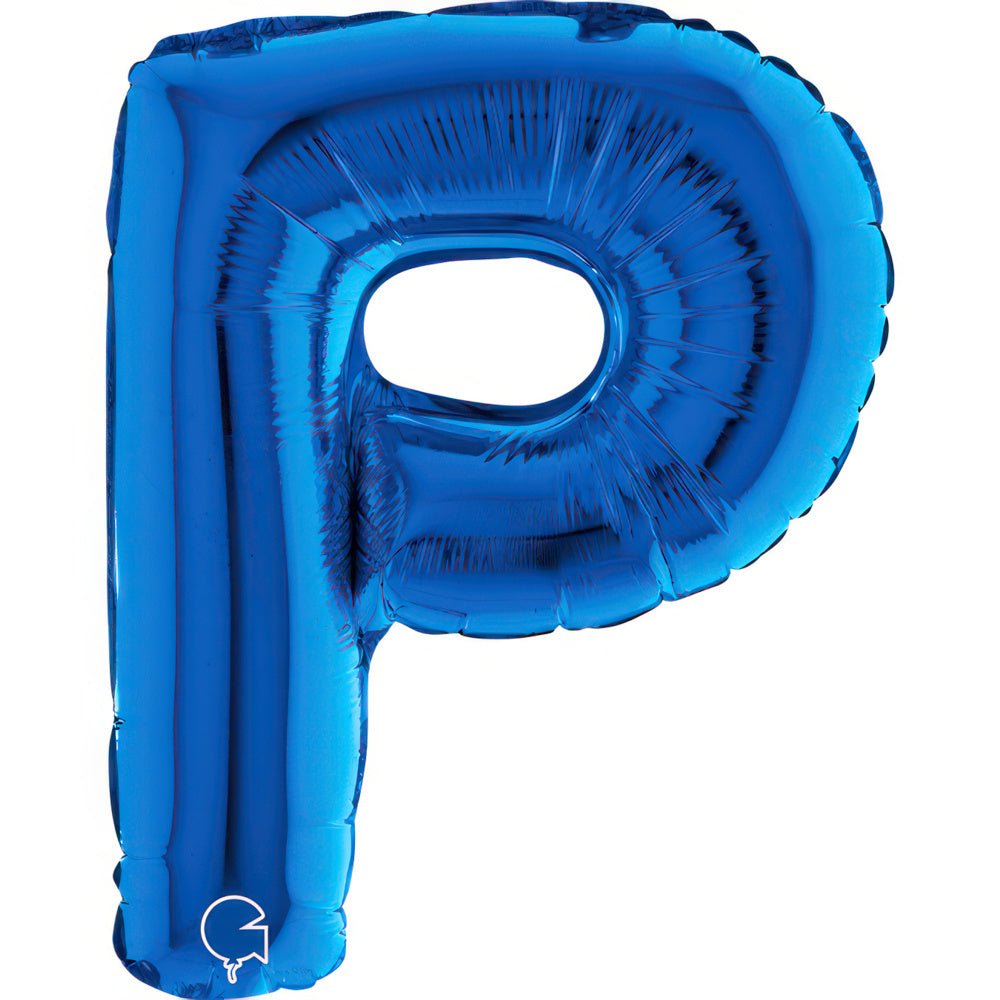 Buchstaben Ballon blau P - Buchstaben Ballon gold klein