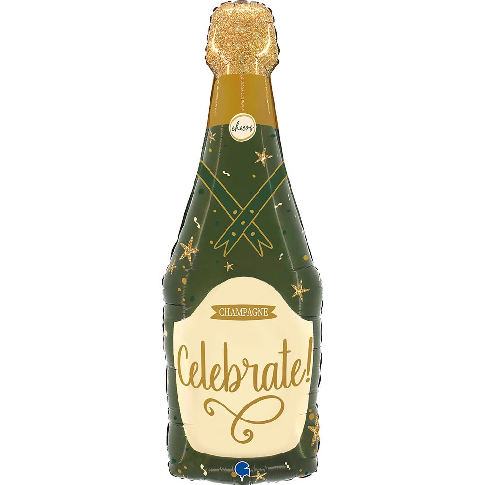 Champagner Flasche Celebrate Ballon (mit Helium gefüllt) - Supershape helium