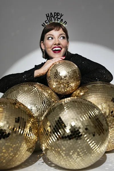 Discokugel Champagne Gold 40cm (Lieferzeit 2 - 3 Wochen) - Party Vorhänge