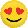 Emoji Herz Ballon (mit Helium gefüllt)