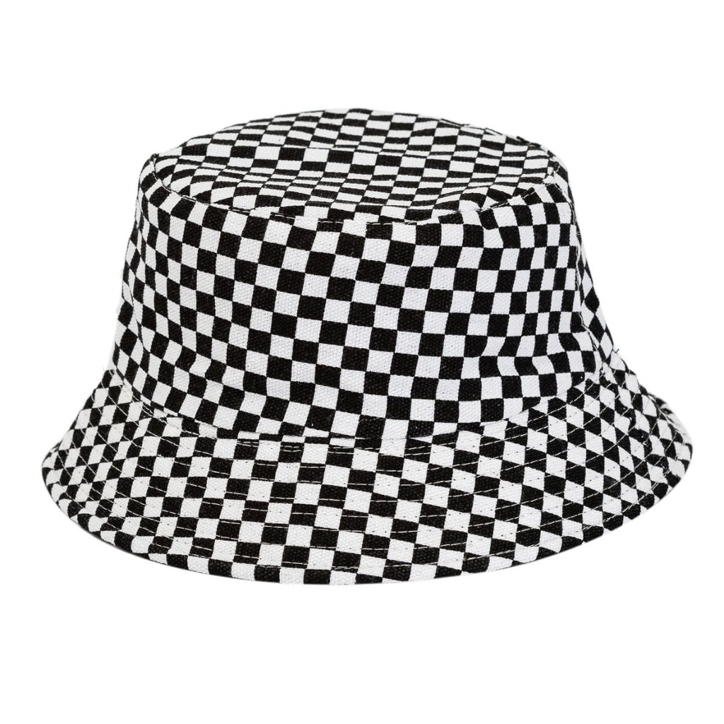 Fischer Hut - Bucket Hat - weiss und schwarz kariert - Bucket Hat