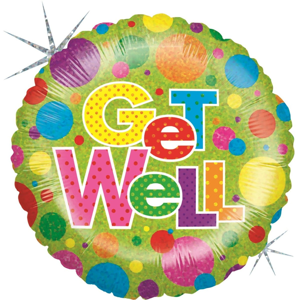 Get Well Soon Ballon (mit Helium gefüllt) - Special message helium rund