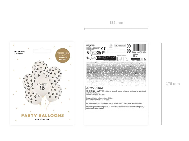 🎈Happy 18 Schere Ballon 🎈 - Latex bedruckt