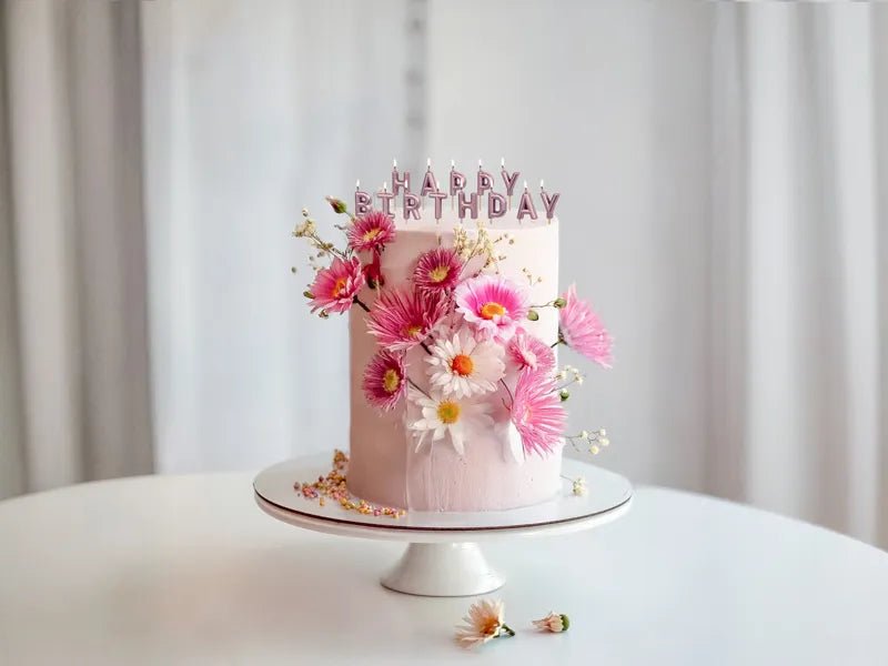 Happy Birthday Geburtstagskerzen rosegold - Kerzen