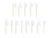 Happy Birthday Geburtstagskerzen weiss