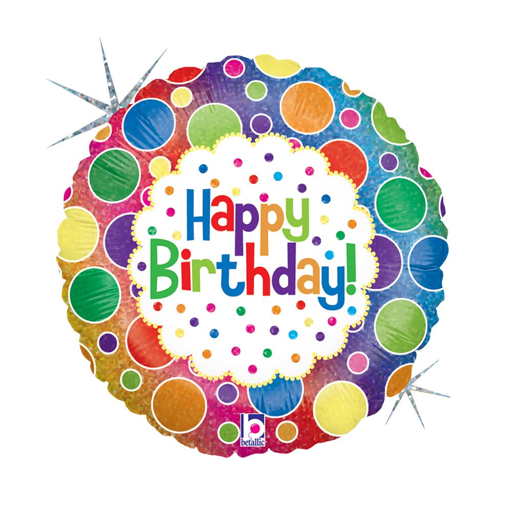 Happy Birthday Party Ballon (mit Helium gefüllt) - Happy Birthday Helium rund