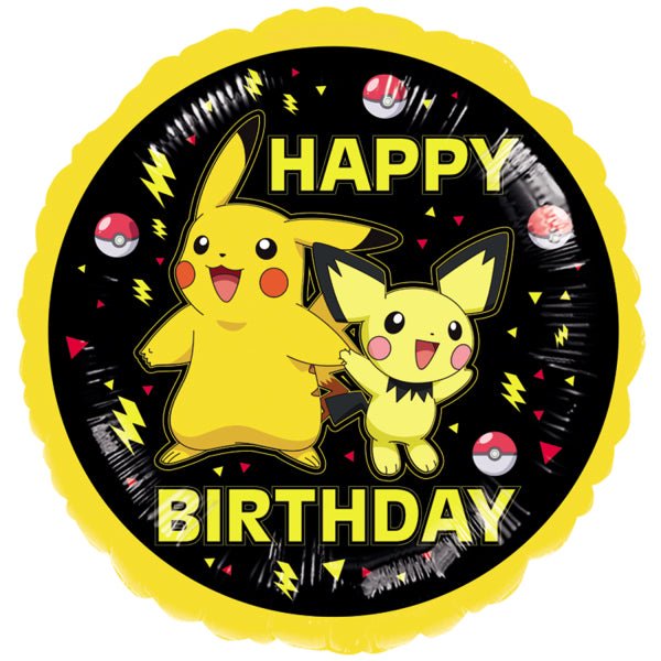 Happy Birthday Pikachu - Pokemon Ballon (mit Helium gefüllt) - LIscenced klein