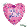 Ballon Joyeux Anniversaire Princesse (rempli d'hélium) 