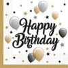 18 serviettes d'anniversaire or 