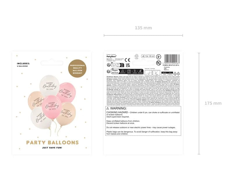 Happy Birthday to you pink Ballon - Latex bedruckt