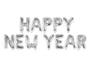 Happy New Year XL Ballon Banner silber