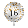 Hello 16 Glückwunsch Geburtstag Ballon (mit Helium gefüllt)