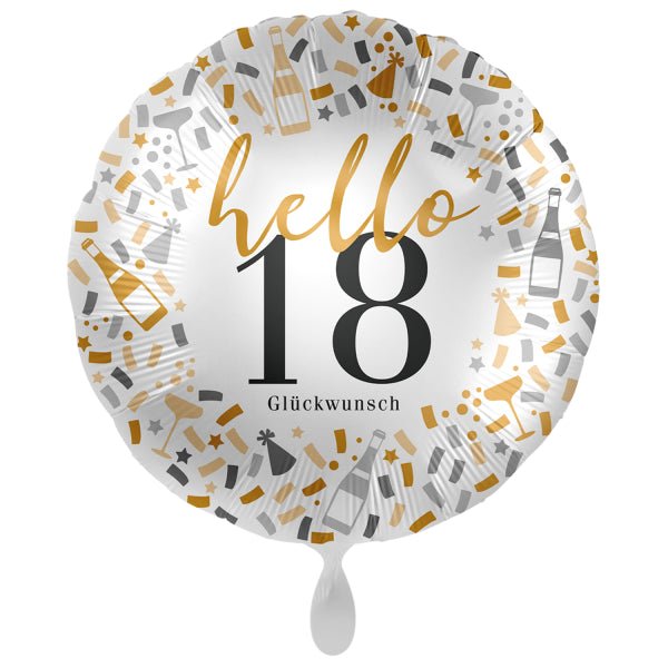 Hello 18 Glückwunsch Geburtstag Ballon (mit Helium gefüllt) (Kopie) - Herz Ballon helium