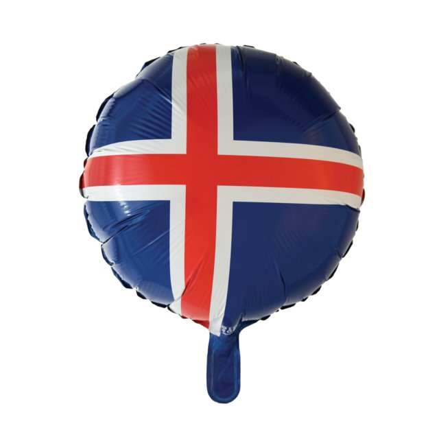 Island Fahne Ballon (mit Helium gefüllt) - Rund Ballon helium