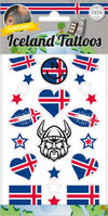 Tatouages ​​temporaires de fans d'Islande