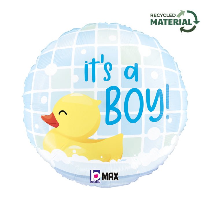 It's a Boy Quietscheente Ballon (mit Helium gefüllt) - Special message helium rund