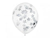 ballon étoile d'argent confettis 