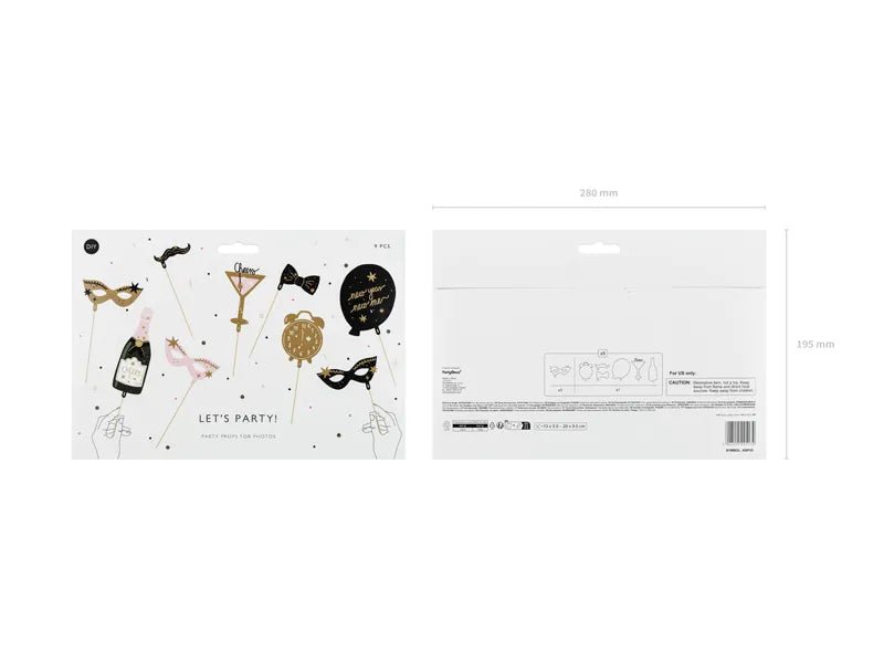Let's Party Photo Booth Selfie Set - Photo Booth Set