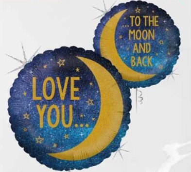 Love you to the moon and back Ballon (mit Helium gefüllt) - Herz Ballon helium