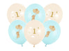 Mäuse mit Zahl 1 Latex Ballon blau