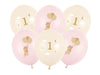 Mäuse mit Zahl 1 Latex Ballon pink