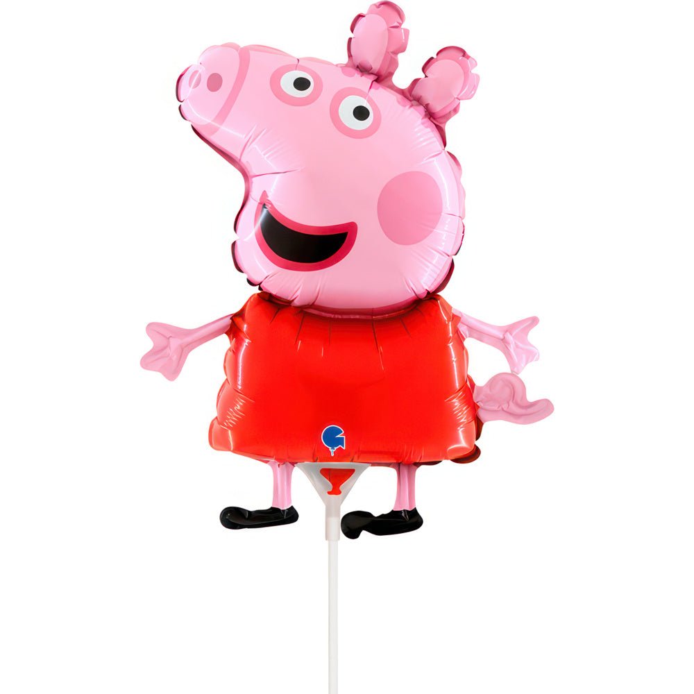 Peppa Pig Folienballon mit Stab - Latex bedruckt