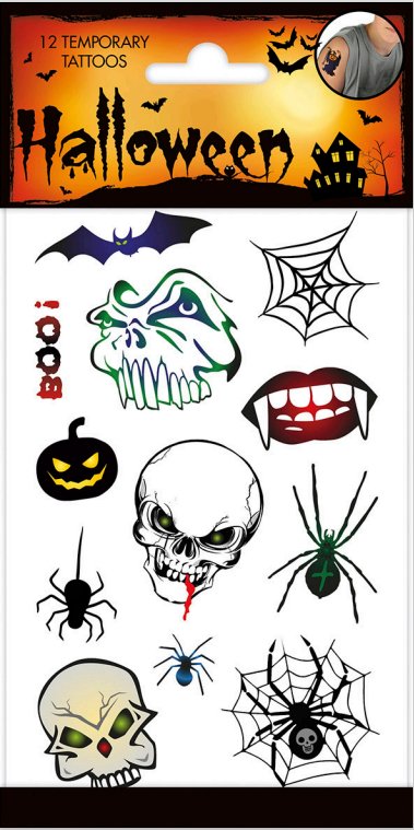 Scary Halloween Tattoos temporär - Temporäre Tattoos