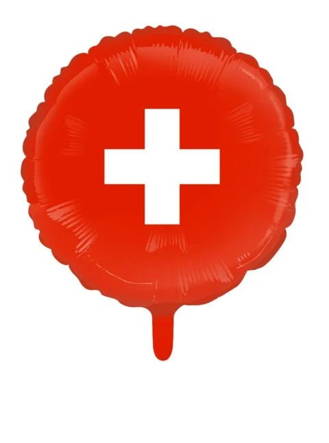 Schweiz Fahne Ballon (mit Helium gefüllt) - Rund Ballon helium