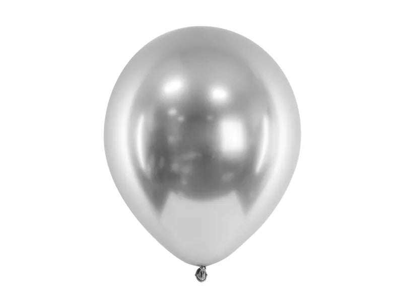 Silber Glossy Ballon Rund - Latex Ballon rund