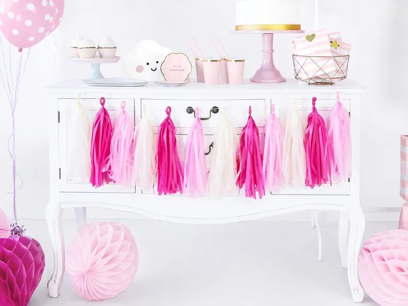 Tassel Girlande cream rosa pink mix - Tassel Girlanden