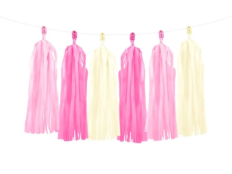 Tassel Girlande cream rosa pink mix - Tassel Girlanden