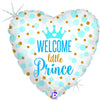 Baby Boy Light Blue Heart Balloon (Filled With Helium) 