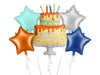 XL Bundle Bunter Kuchen Happy Birthday (mit Helium gefüllt)