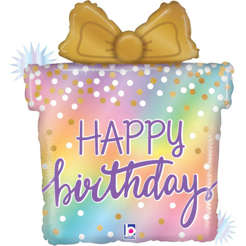 XL Cake / Kuchen Happy Birthday Ballon (mit Helium gefüllt)