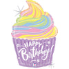 Ballon XL Cupcake Happy Birthday (rempli d'hélium) 