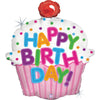 XL Cupcake Happy Birthday Balloon (filled with helium) 