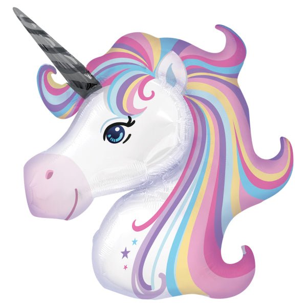 XL Einhorn farbig Ballon (mit Helium gefüllt) - Supershape helium