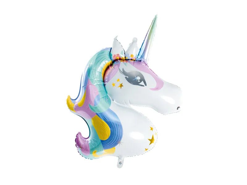 XL Einhorn farbig Ballon mit Sterne (mit Helium gefüllt) - Supershape helium