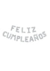 Guirlande de ballons XL Feliz Cupleaños argent