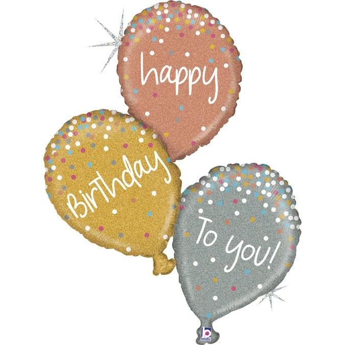 XL Happy Birthday to you Ballon (mit Helium gefüllt) - Supershape helium
