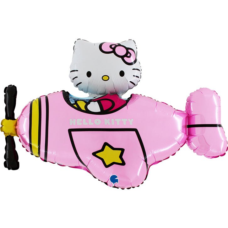 XL Hello Kitty Flugzeug Pink Ballon (mit Helium gefüllt) - Supershape helium