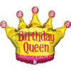 XL Krone Ballon Birthday Queen (mit Helium gefüllt)