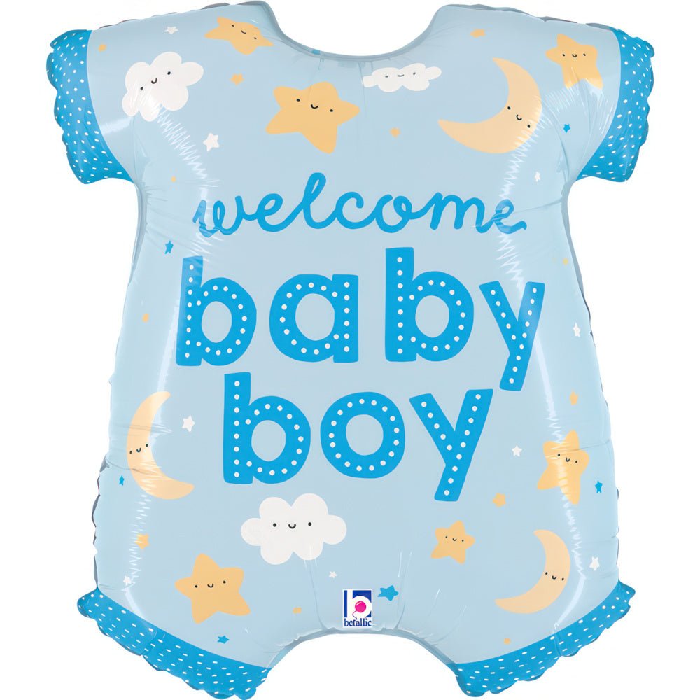 XL Welcome Baby Boy Ballon (mit Helium gefüllt) - Supershape helium