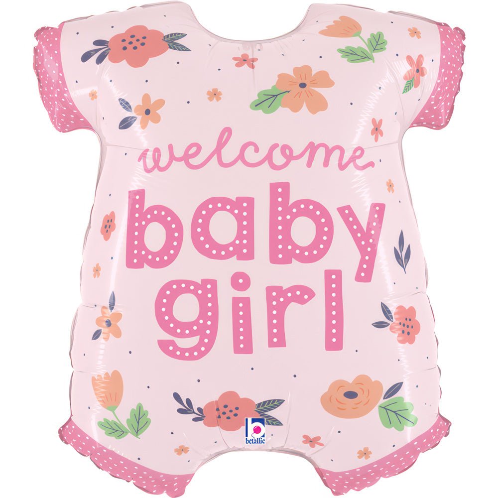 XL Welcome Baby Girl Ballon (mit Helium gefüllt) - Supershape helium